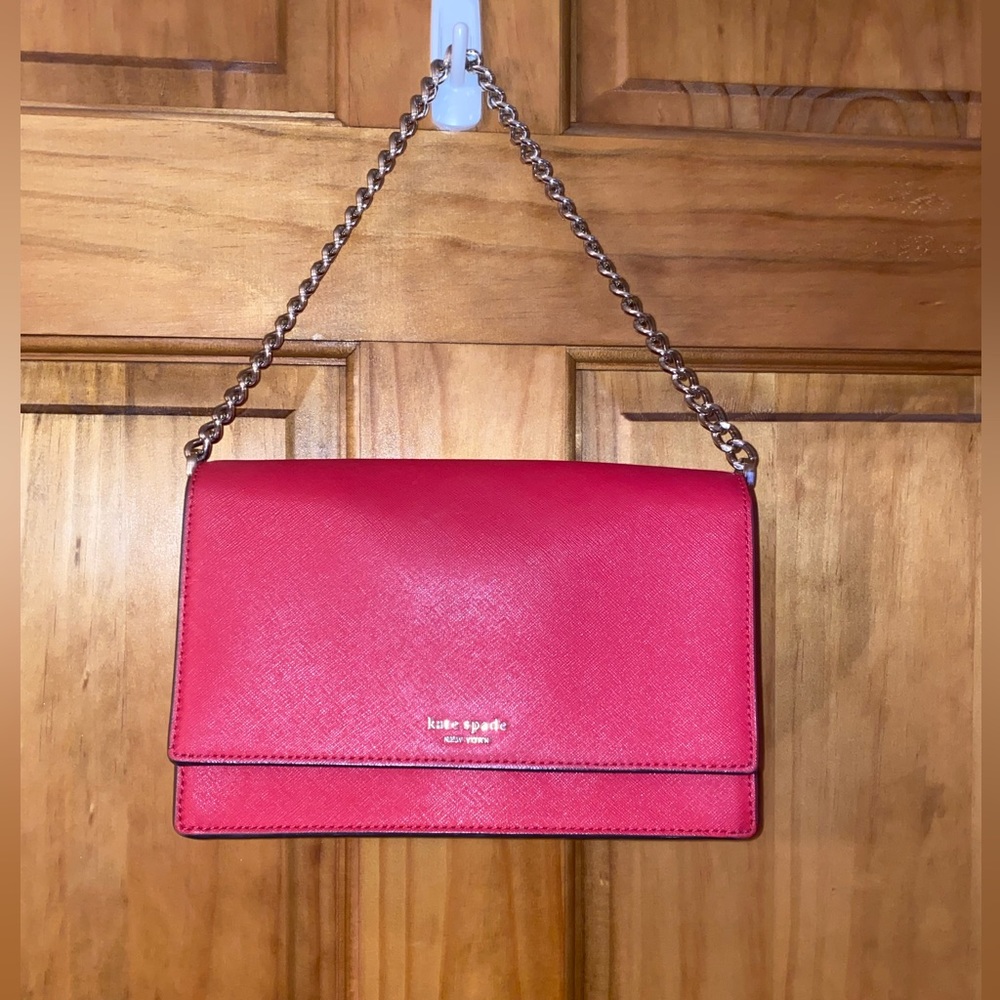 Red Kate Spade cross body purse